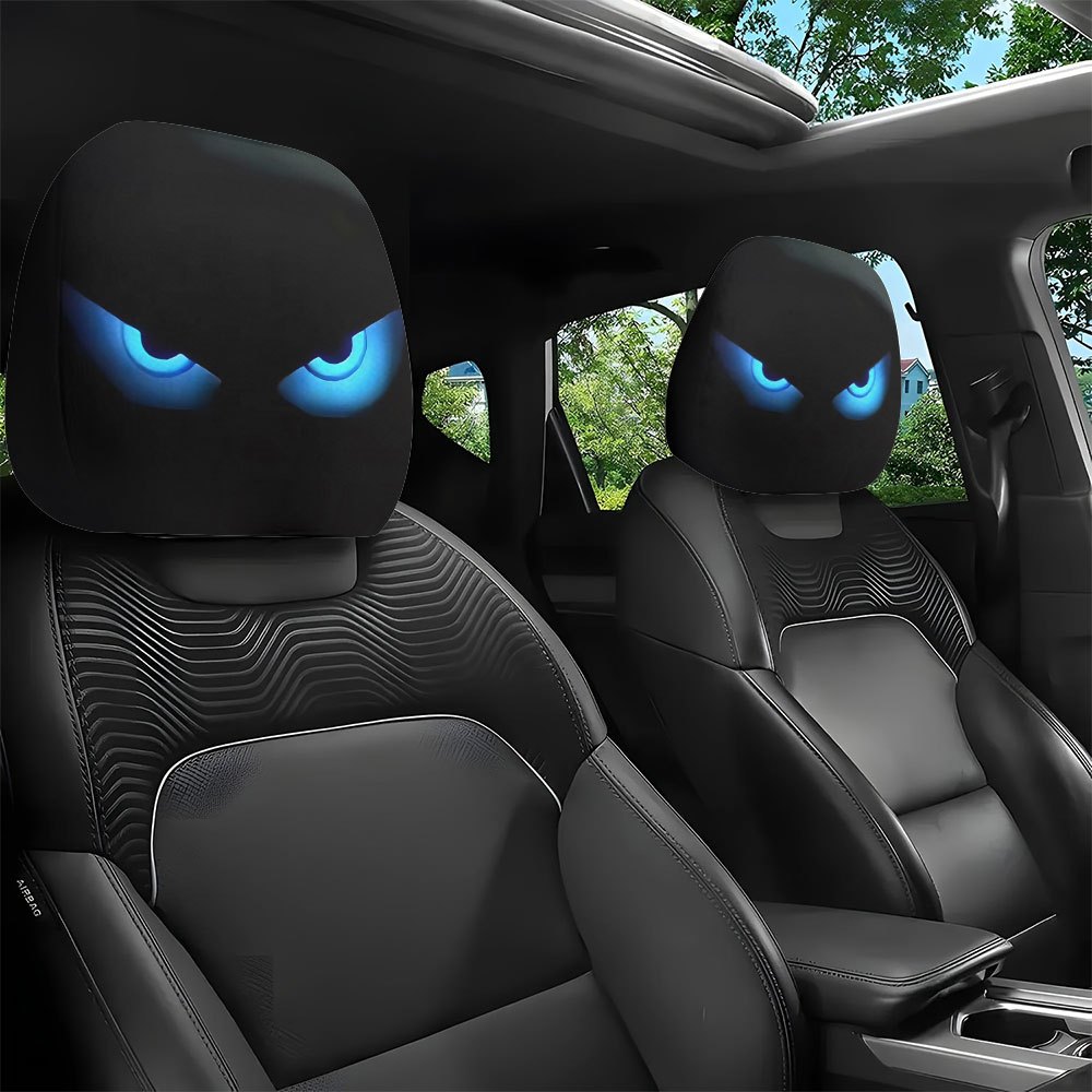 Interior Design Whimsical - 2pcs Car Headrest Covers Featuring a