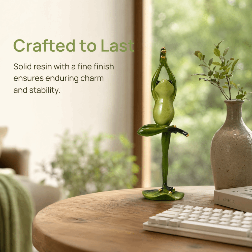 Interior Design Whimsical - Resin Yoga Pose Amphibian Resin Figurine