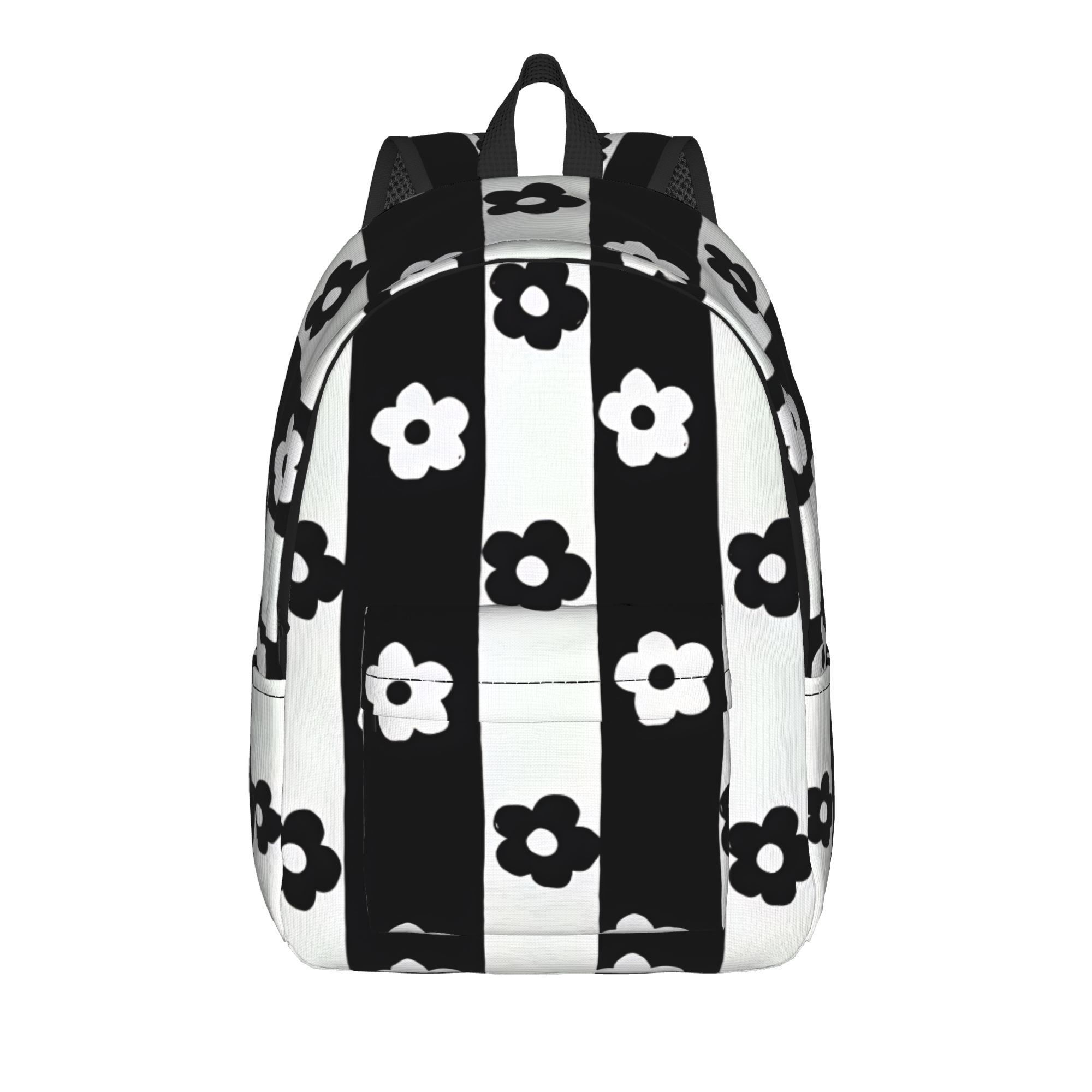 Interior Design Monochrome - Monochrome Daisy Stripes Backpack Cute Backpacks
