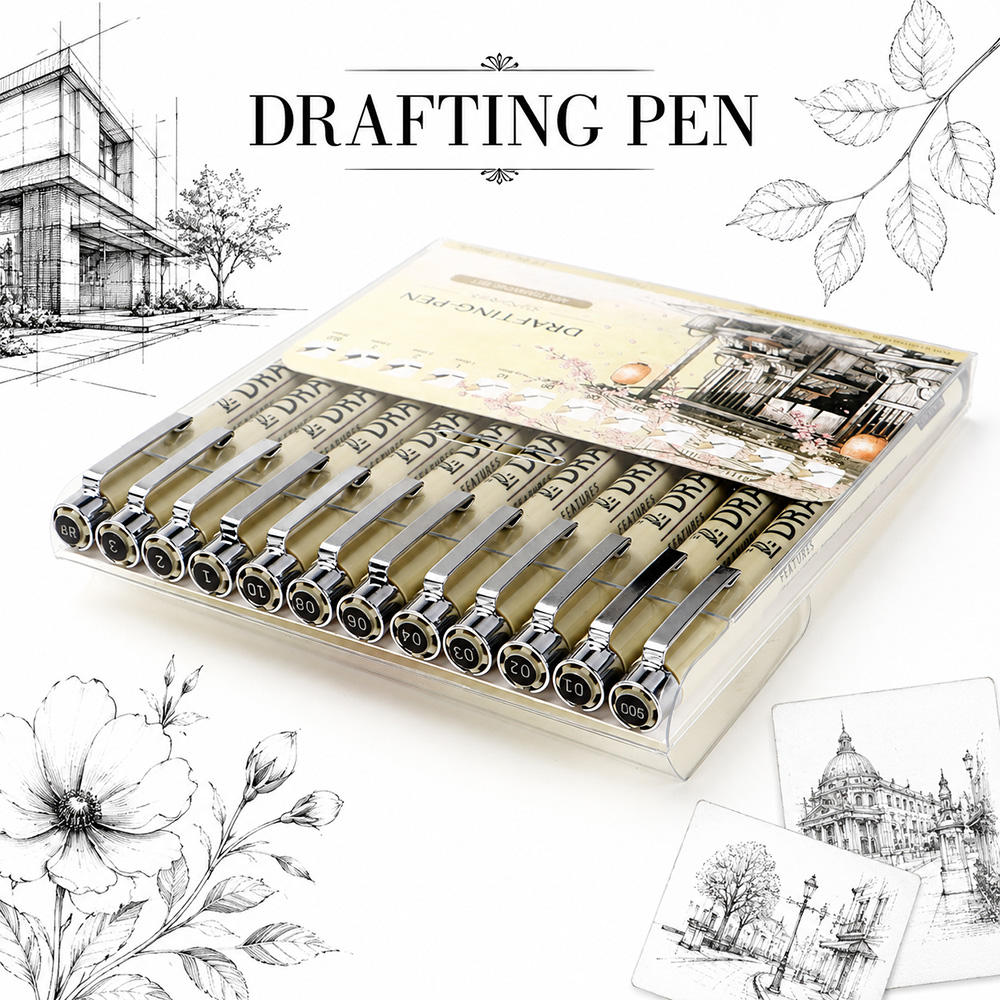 12 Size Fine Line Drawing Pens - огляд і ціна Interior Design Sketch
