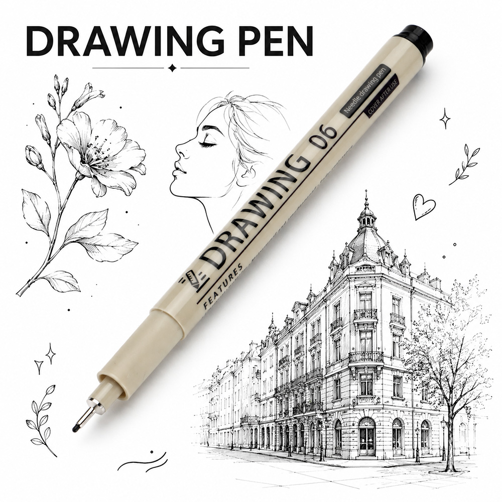 12 Size Fine Line Drawing Pens - огляд і ціна Interior Design Sketch