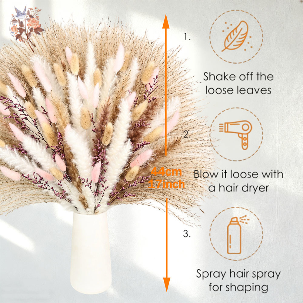 Fluffy Pampas Rabbit Tails Gra - огляд і ціна Dried Pampas Bundle