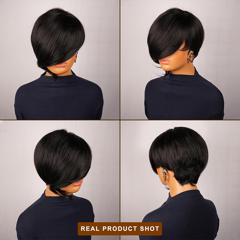 Short Pixie Cut Wig With Bangs - огляд і ціна Textured Throw Natural