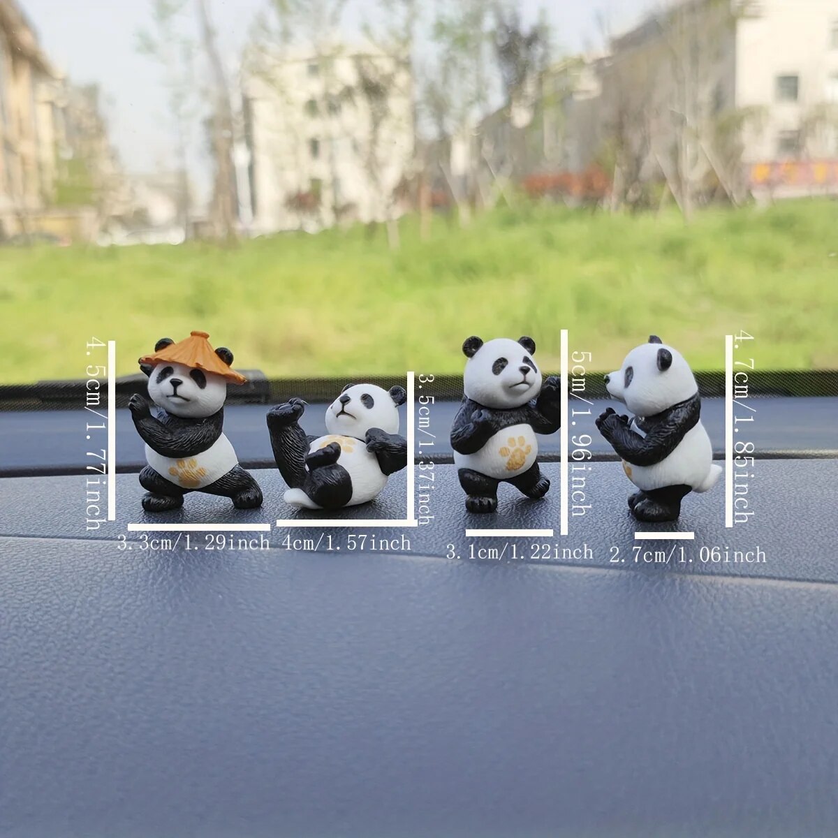 4pcs/set Panda Design Car Orna - огляд і ціна Interior Design Whimsical