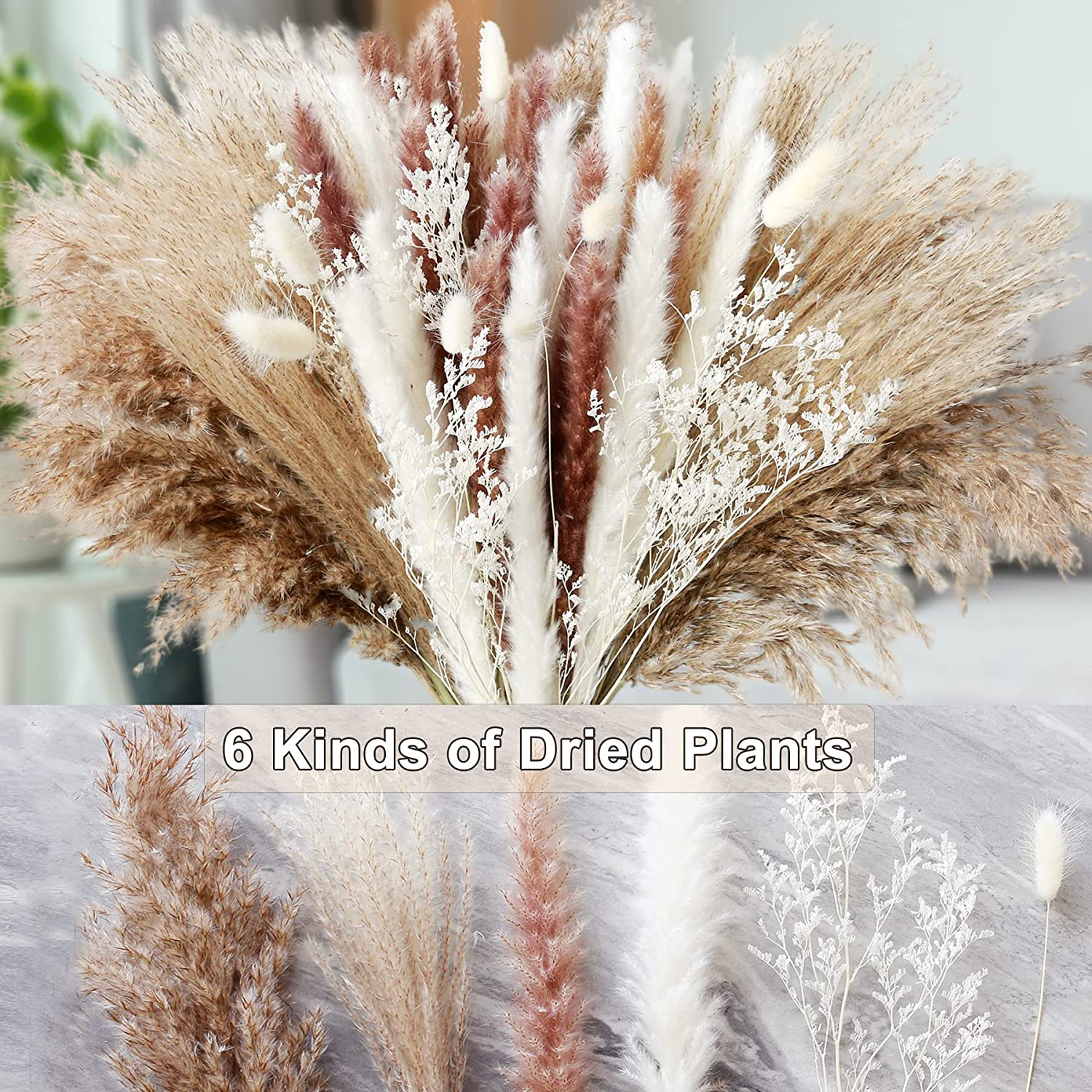 Home Table Decor Dried Plants  - огляд і ціна Dried Pampas Bundle