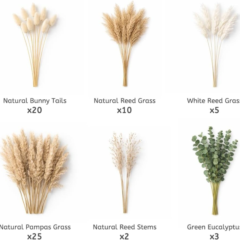 65Pcs DIY Natural Dried Flower - огляд і ціна Dried Pampas Bundle