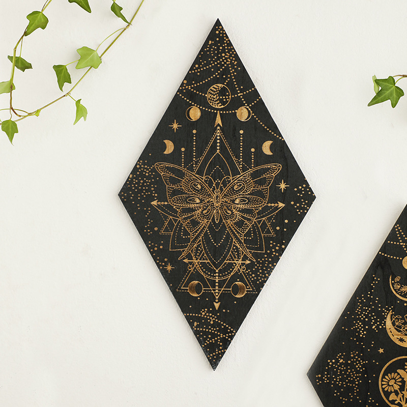 Geometric Carved Wooden Triang - огляд і ціна Geometric Shelf Triangle