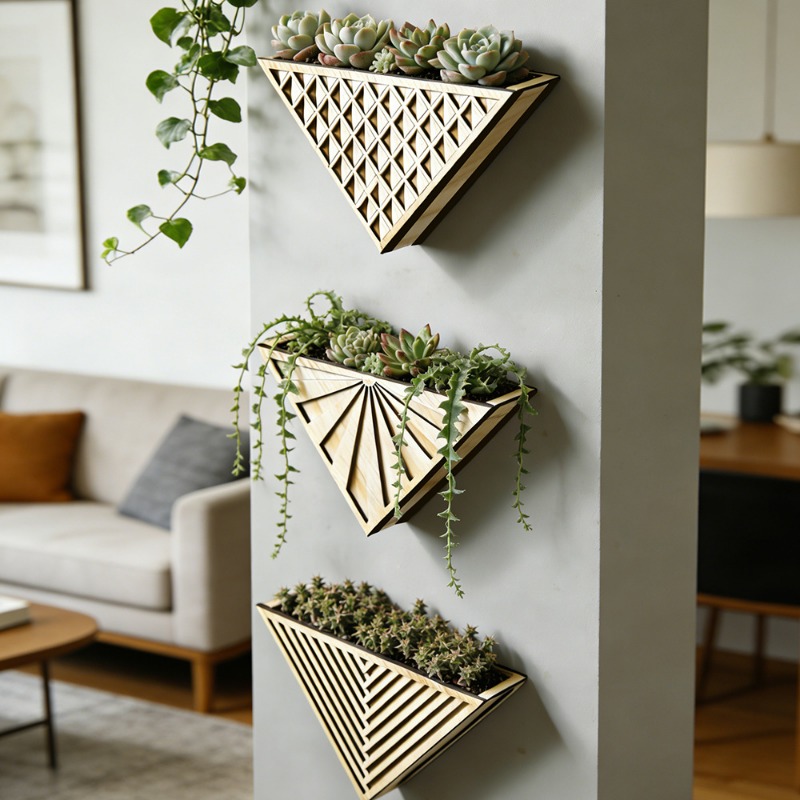 1pcs Light Wood Geometric Line - огляд і ціна Geometric Shelf Triangle