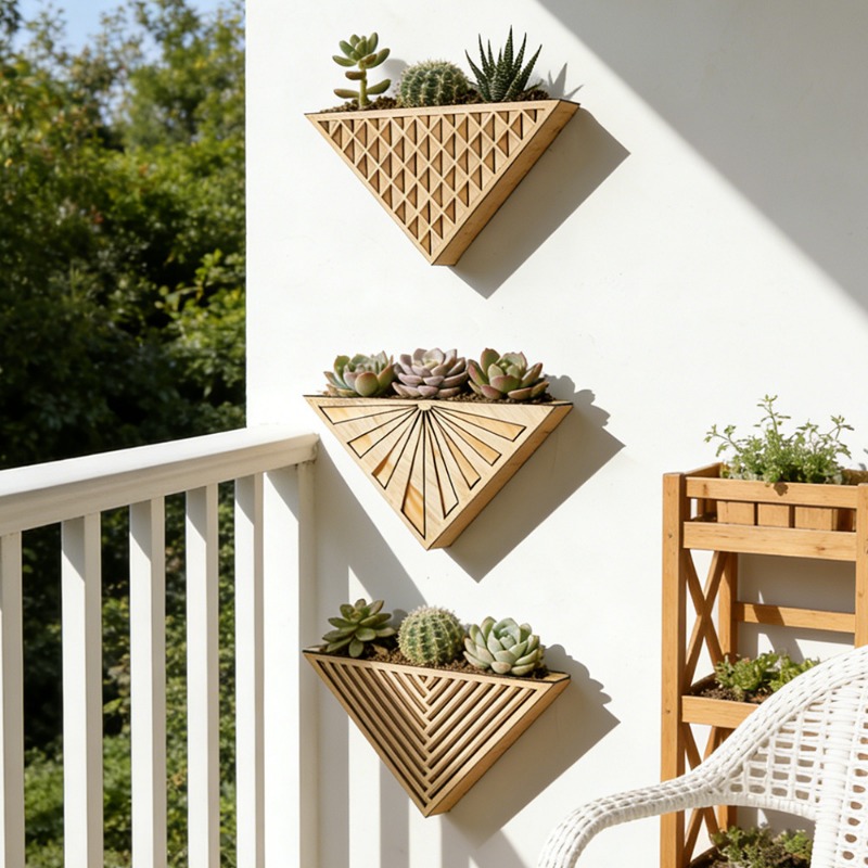 1pcs Light Wood Geometric Line - огляд і ціна Geometric Shelf Triangle